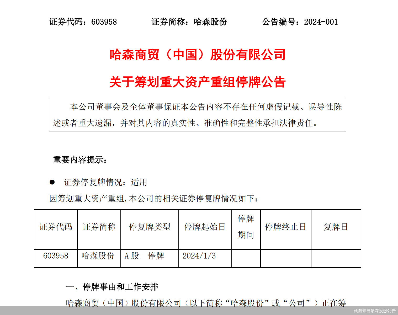 截圖來自哈森股份公告