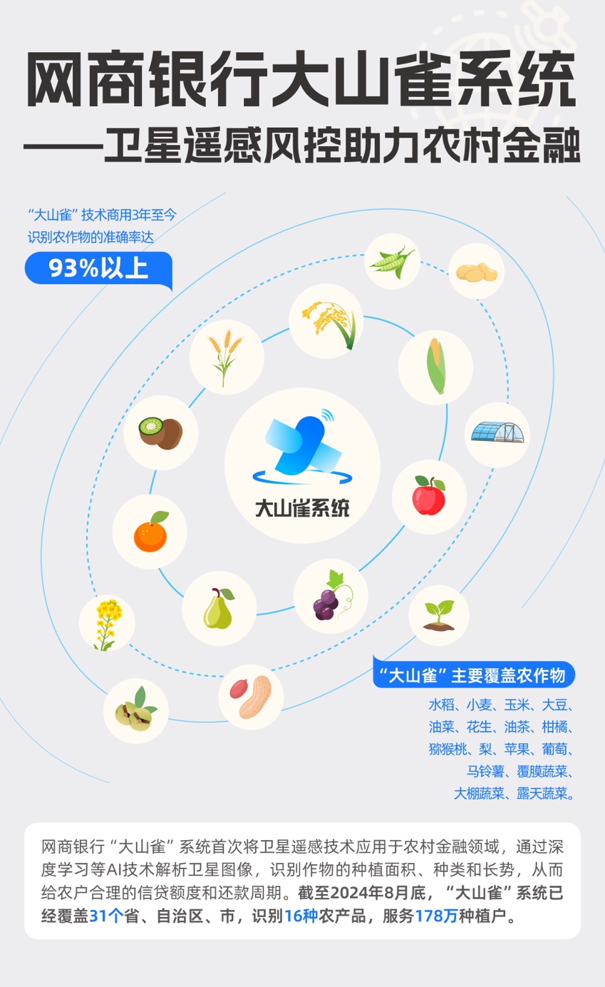 【新闻素材】网商银行大山雀卫星遥感风控系统获2024年全国数字乡村创新大赛二等奖