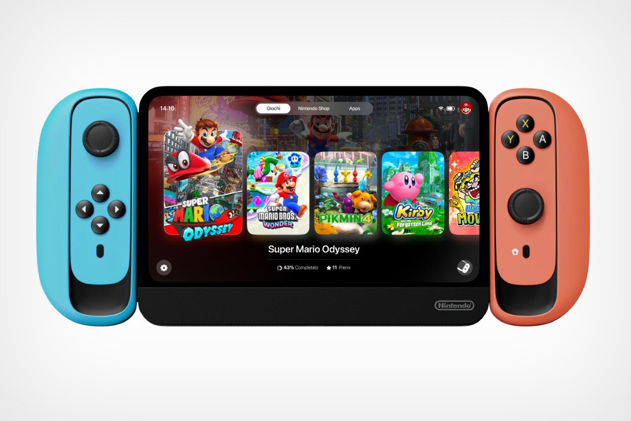任天堂Switch 2游戏控制台-在较小边框上的效果图