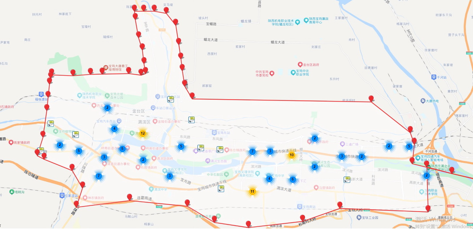 主城区危化车辆禁限行示意图