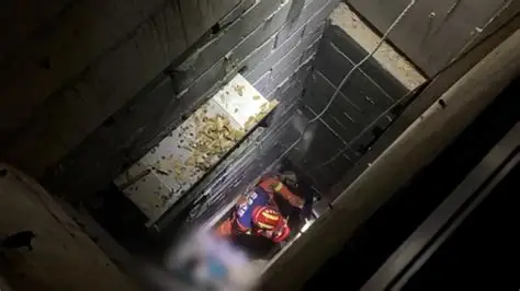 男孩在小區玩耍時墜入十米通風井，消防下井救出_七環視頻_澎湃新聞-The Paper